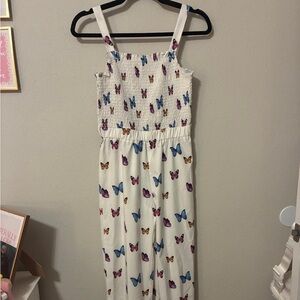 SHEIN White and Purple, blue and Orange butterflies design